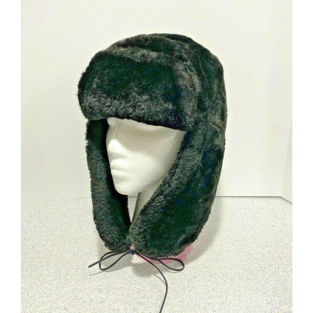 Cejon black Faux Fur Aviator Trap Hat